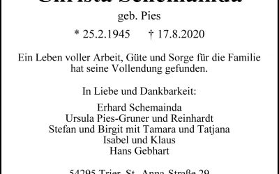 † Christa Schemainda