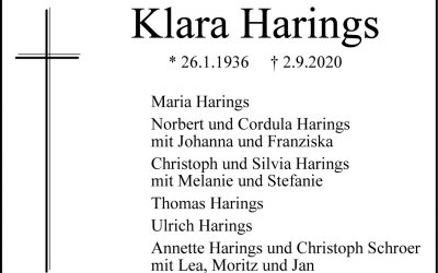 † Klara Harings
