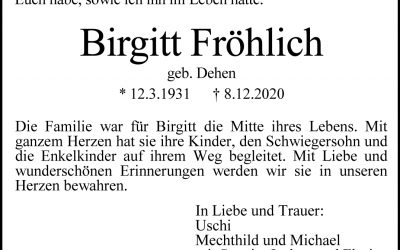 † Birgitt Fröhlich